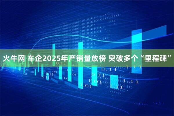 火牛网 车企2025年产销量放榜 突破多个“里程碑”